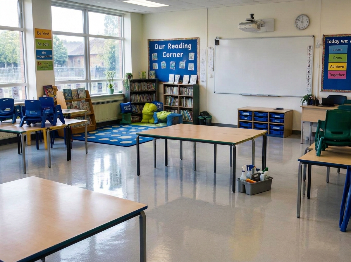 Illustrative British space for school cleaning
