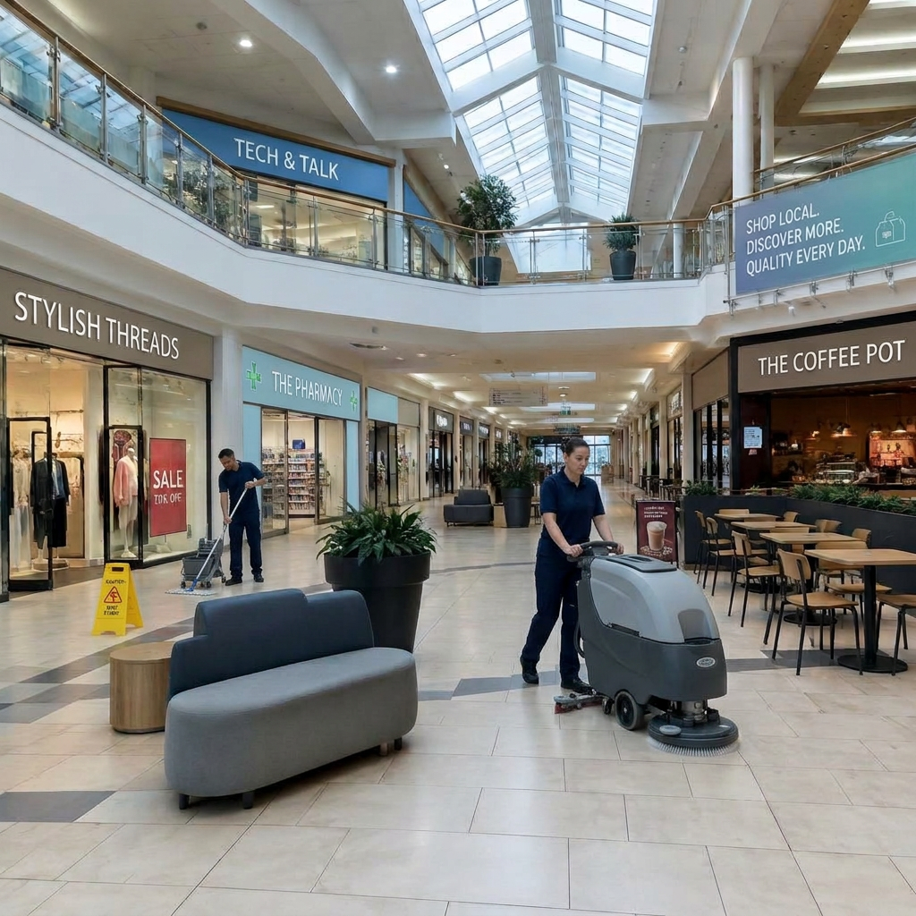 Illustrative British space for commercial deep cleaning